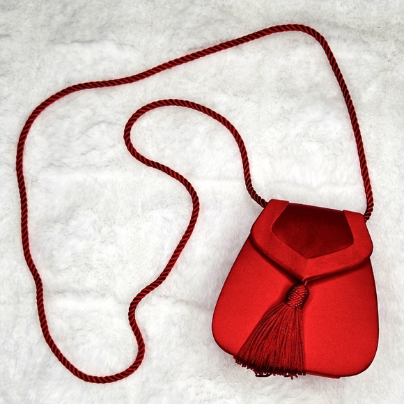 NORDSTROM Ruby Satin Tassle Mini Shoulder Bag - Picture 1 of 5